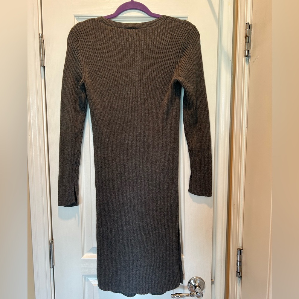 Dark gray long sleeve knit dress by GAP.
